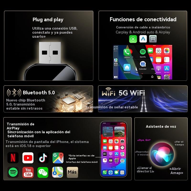 Bluetooth 5.0 y WiFi 5G de señal estable